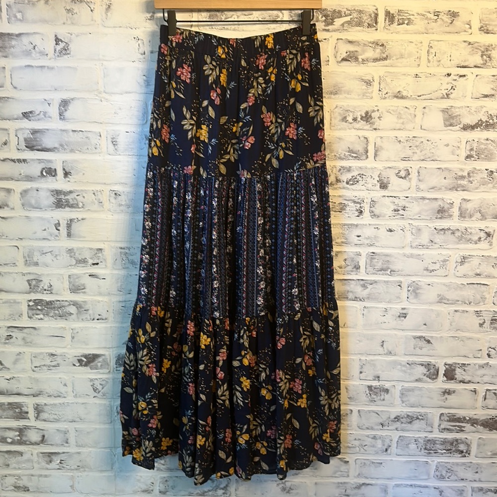 Easel Wild Bloom Maxi Skirt